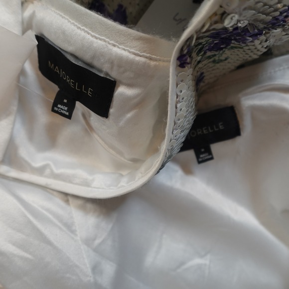 Majorelle Skirt Top Set Medium NWT Tamara Sequin Purple Butterfly Floral Cropped - Picture 13 of 16